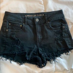 Black American Eagle Hi Rise Festival Jean Shorts